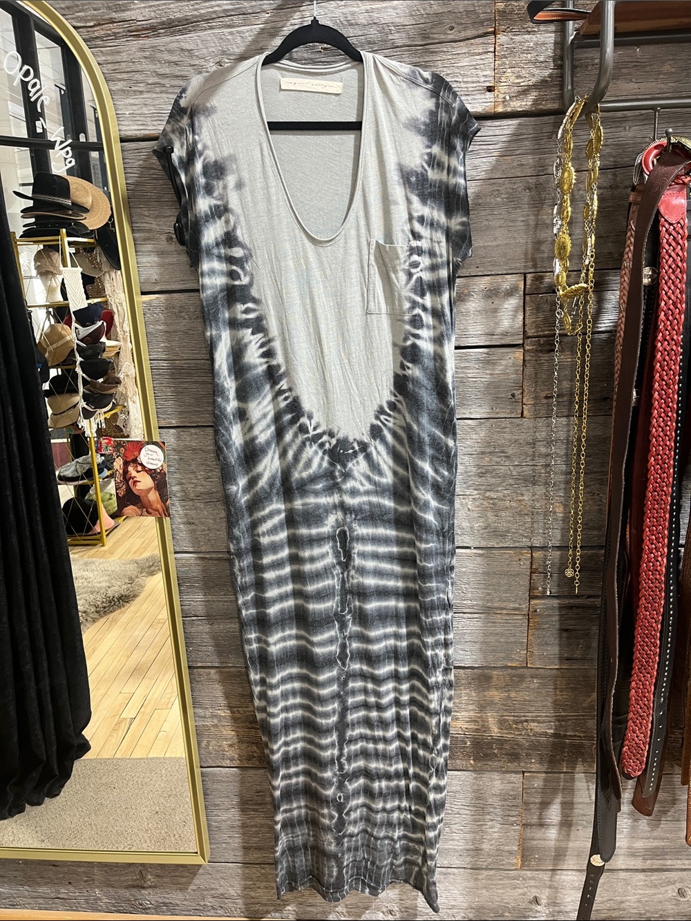 Raquel Allegra Gray Tie-Dye Maxi Dress